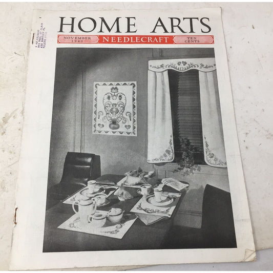 Vintage Collectible Needlecraft Home Arts Magazine Nov. 1940