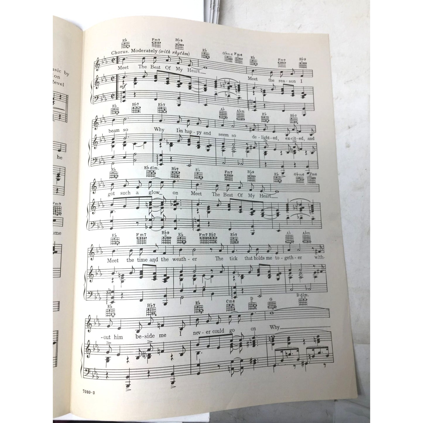 Vintage 'Meet the Beat of My Heart' Sheet Music - A+ Stuff