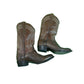 Vaccari Brown Snakeskin Leather Cowboy Boots USA 8 EE