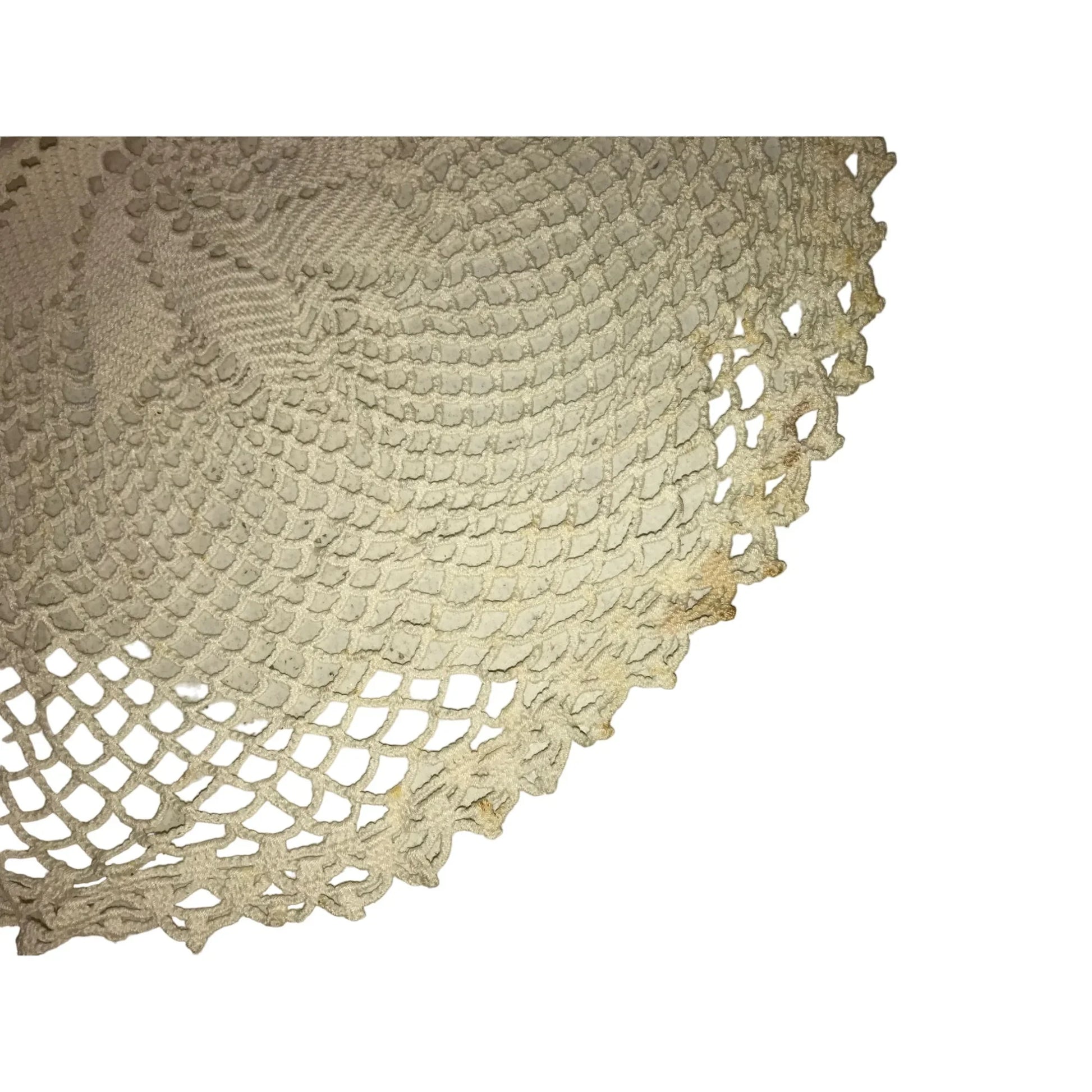 Set of 3 White/Cream Colored Handmade Crocheted Table Placemats/Doilies - A+ Stuff