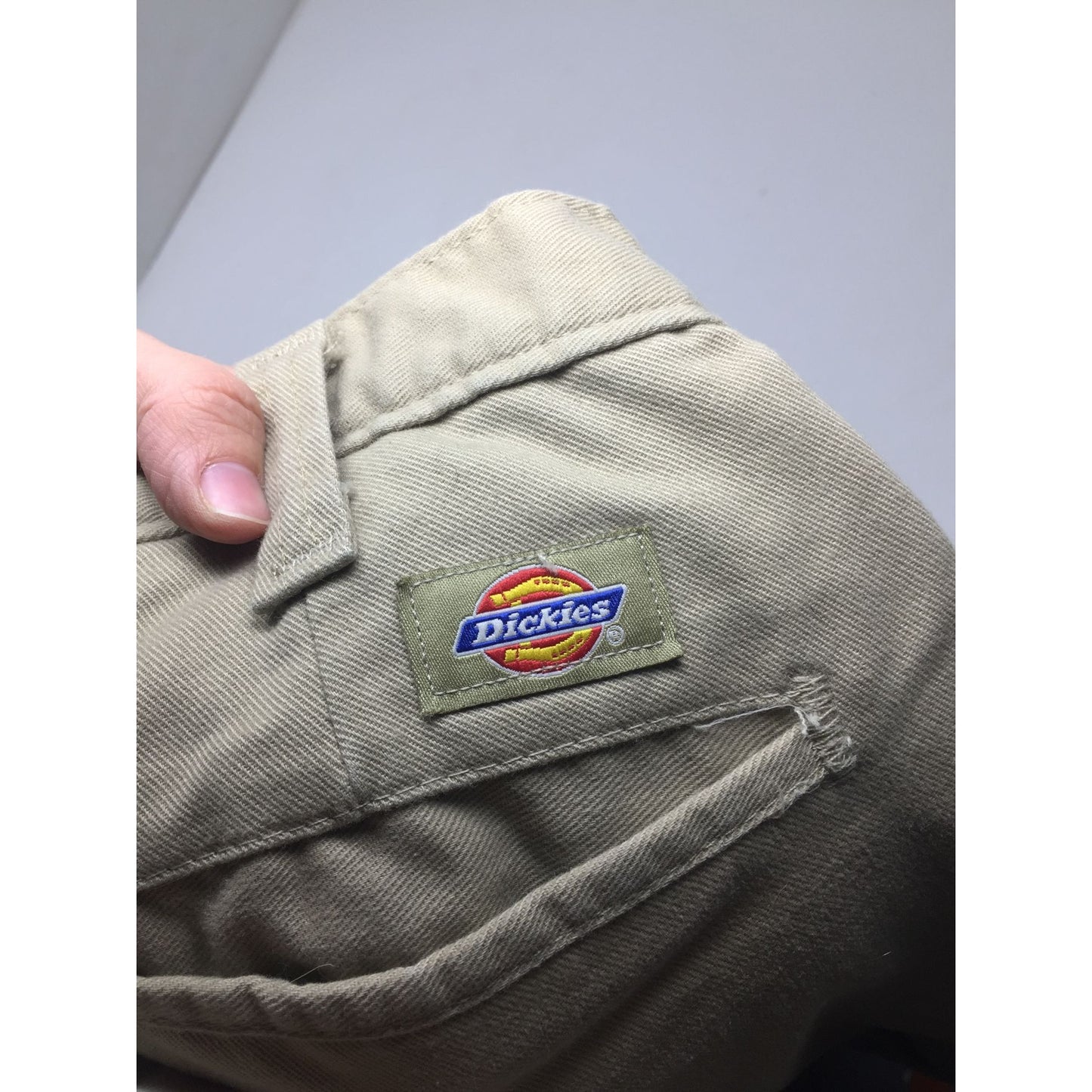 Mens Dickies Khaki Pants- No Size but see last Picture for measurements