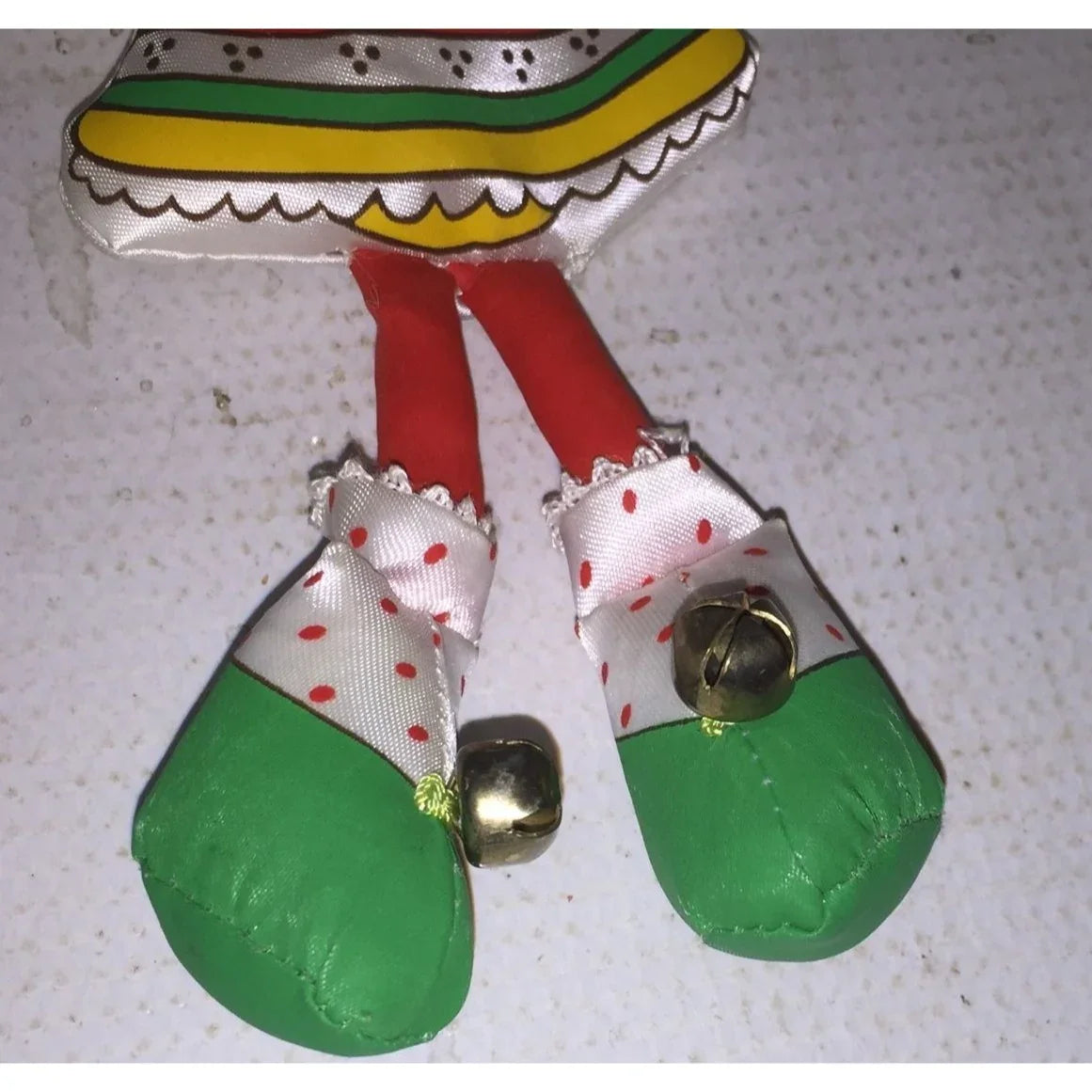 Vintage Avon Magnetic Christmas Tree Ornament Stuffed Bell w/ Bells on Feet - A+ Stuff