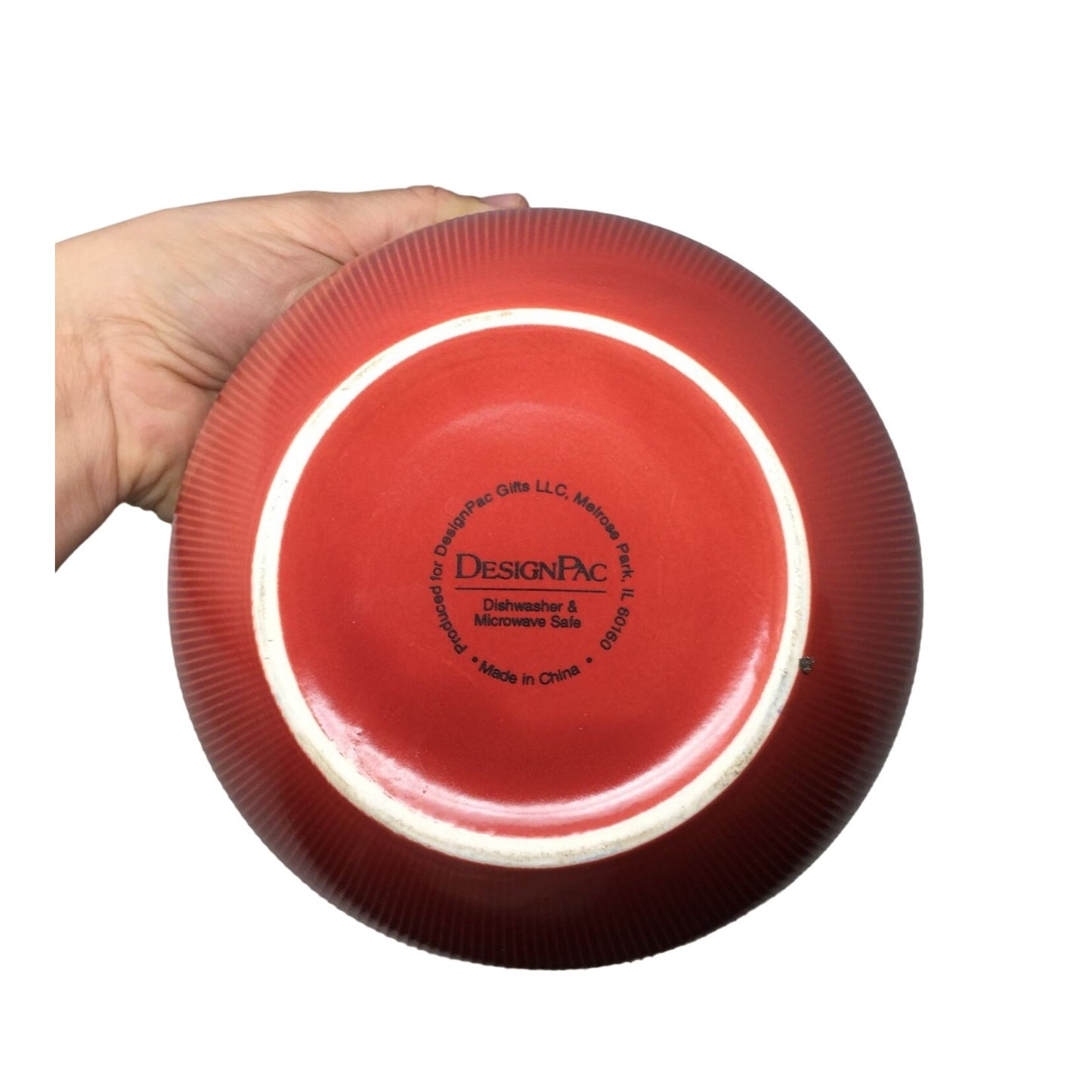 Design Pac Red Round Bowl with Textured Design