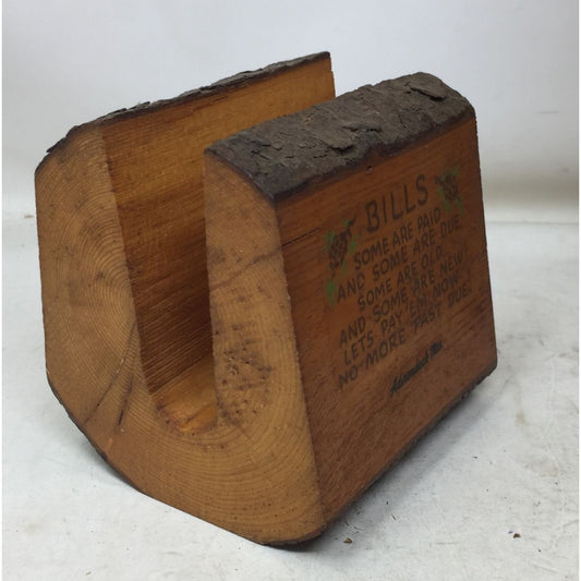 Vintage Wooden Handmade Mail, Letters & Bills Holder- Funny Quote