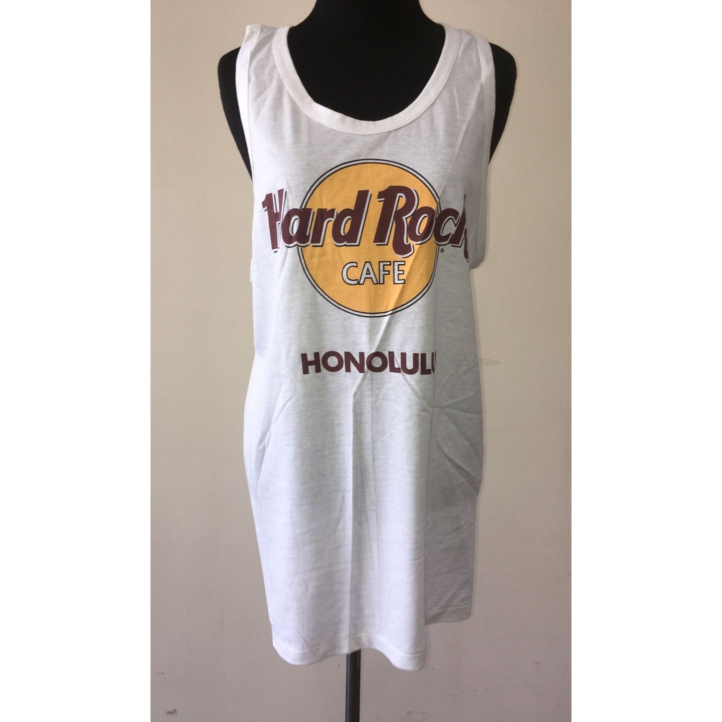 Hard Rock Cafe Honolulu Size Large Unisex White Tank Top