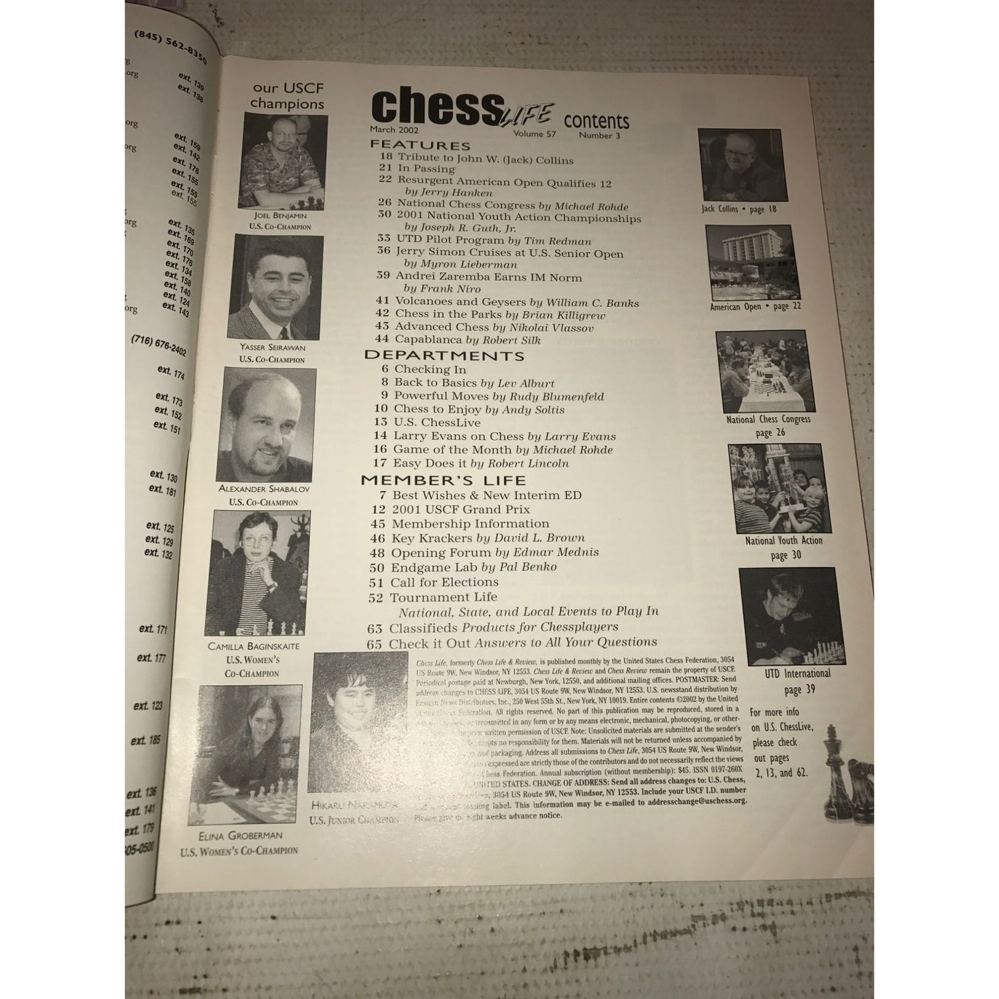 Vintage Bundle of 4 Chess Life Magazines (Jan, Feb, March, April 2002)