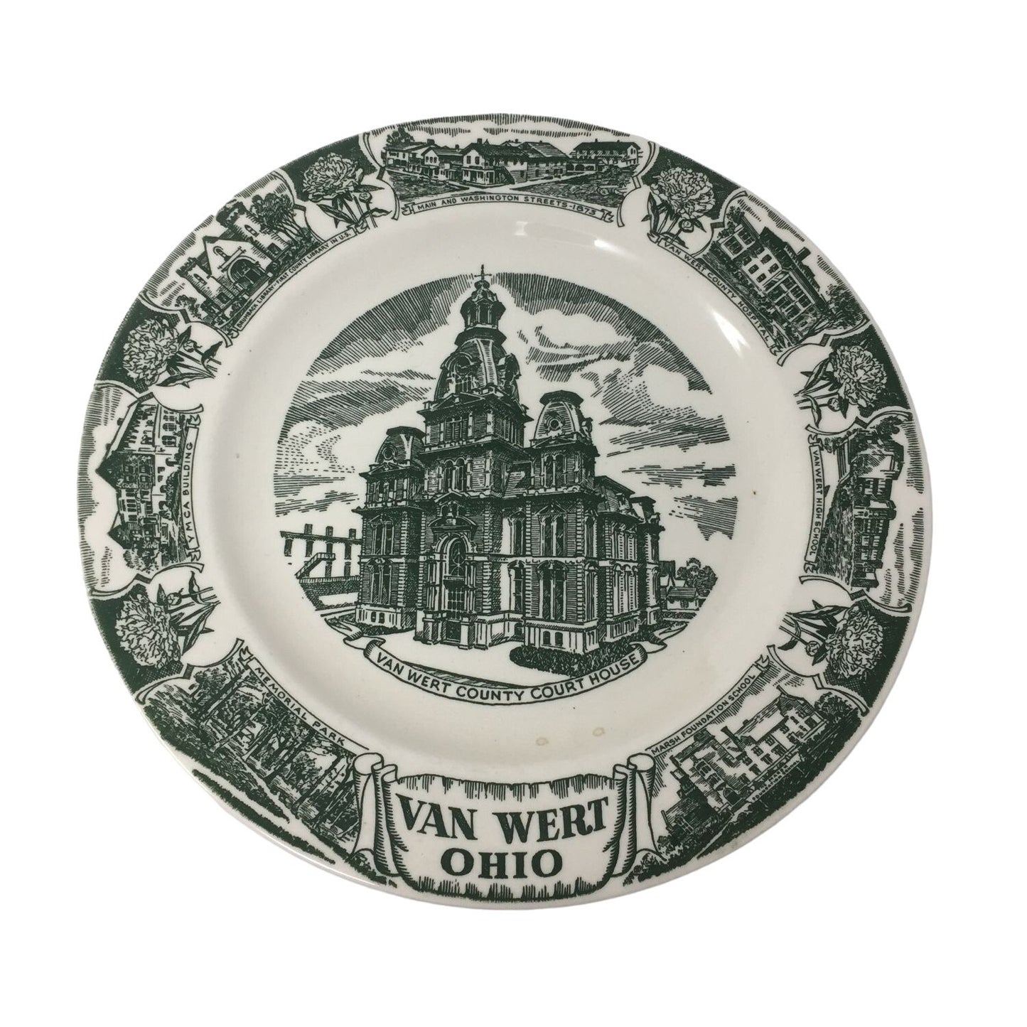 Vintage Van Wert Ohio County Court House Collectible Plate