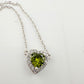 Beautiful Green Peridot Heart Necklace 18" Chain