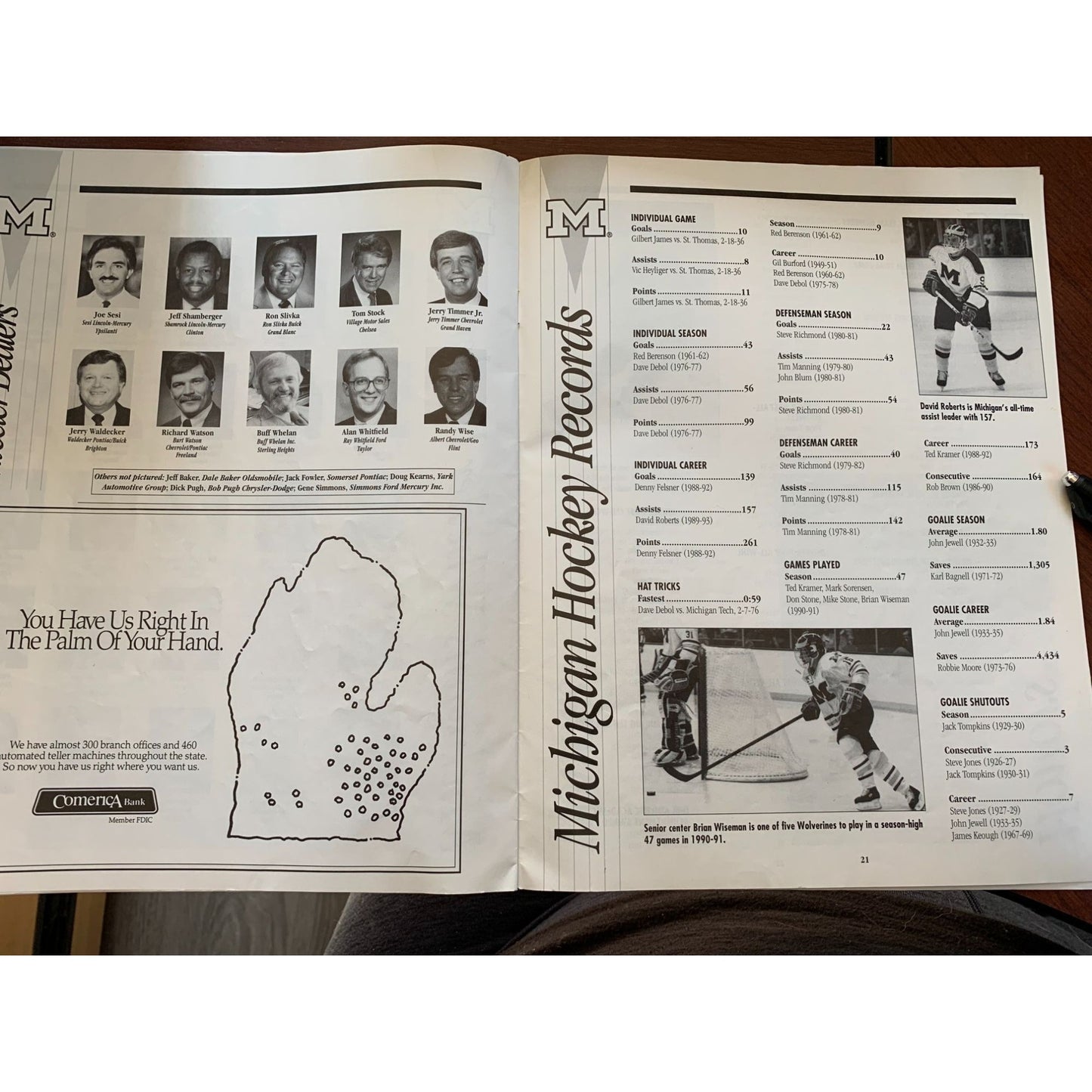 Michigan VS Kent State University Vintage 1994 Magazine Program