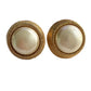 CHANEL Gold Plate and Faux Pearl Clip On Earrings