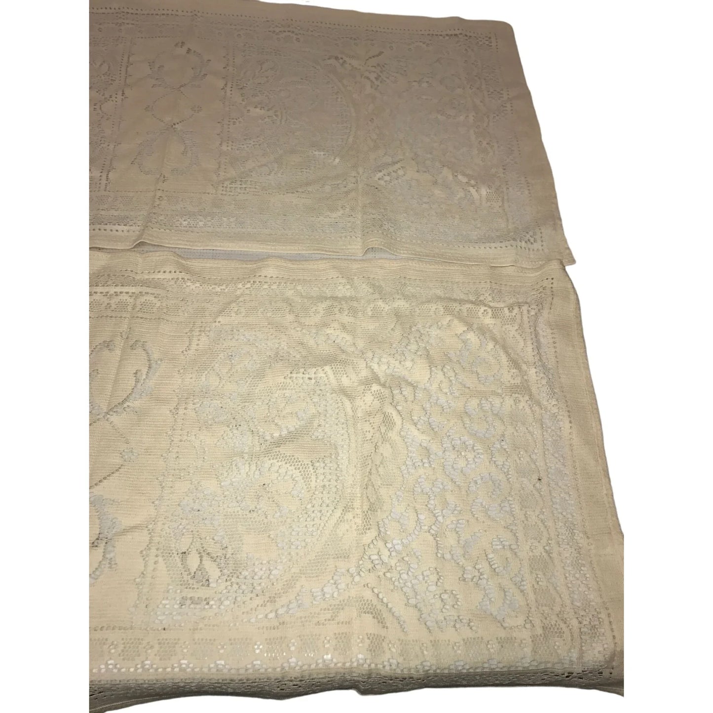 Set of 2 White/Cream Colored Handmade Crocheted Table Placemats/Doilies - A+ Stuff