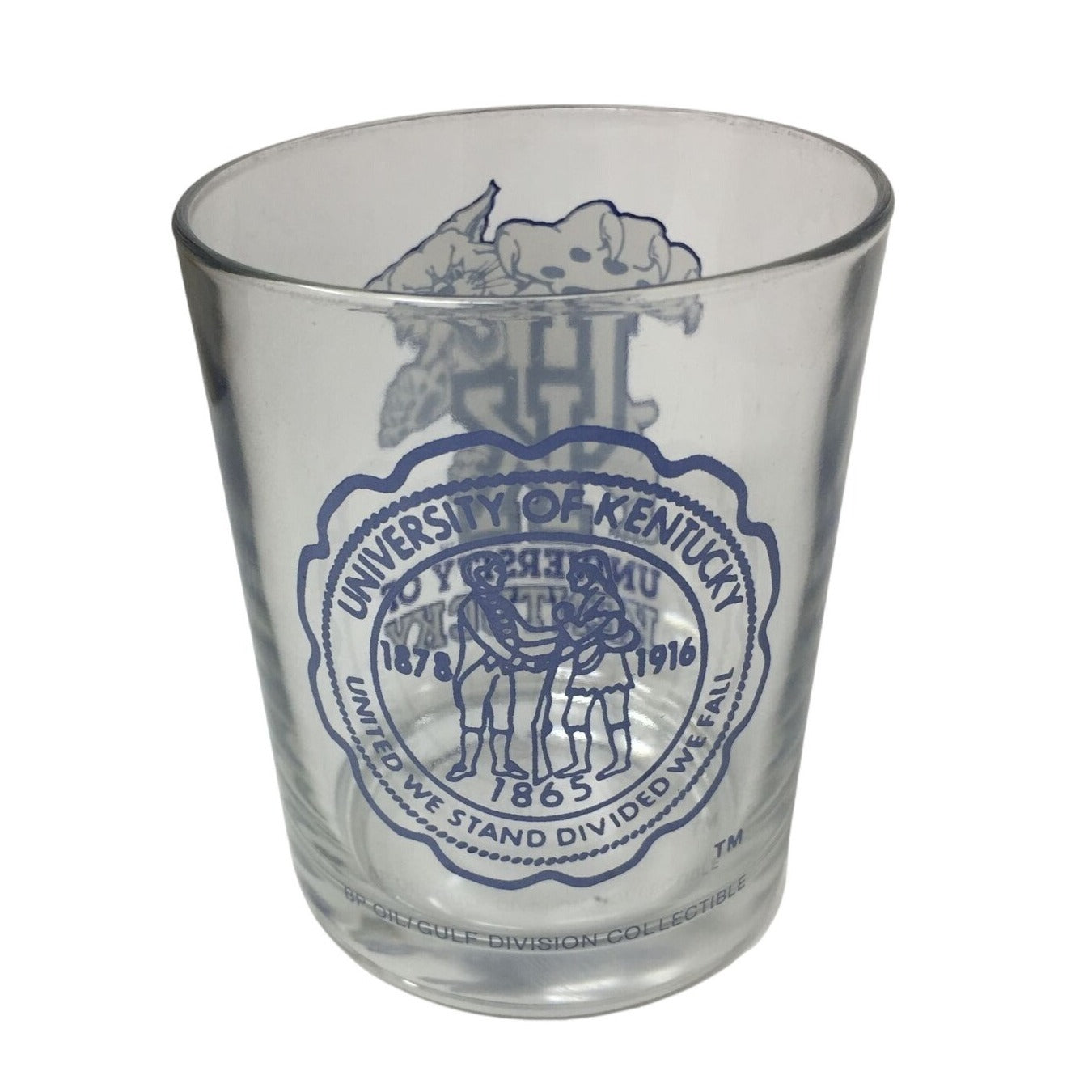 University of Kentucky (UK) "United We Stand Divided We Fall" Clear Glass Cup