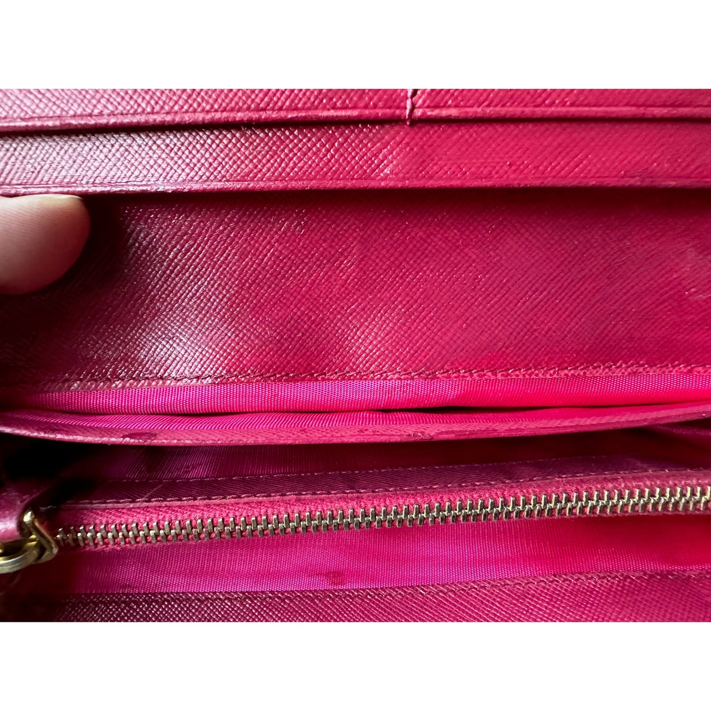 PRADA Milano Fiocco Ribbon Saffiano Leather Long Wallet