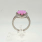 Vibrant Pink Opal Teardrop Ring - Size 7