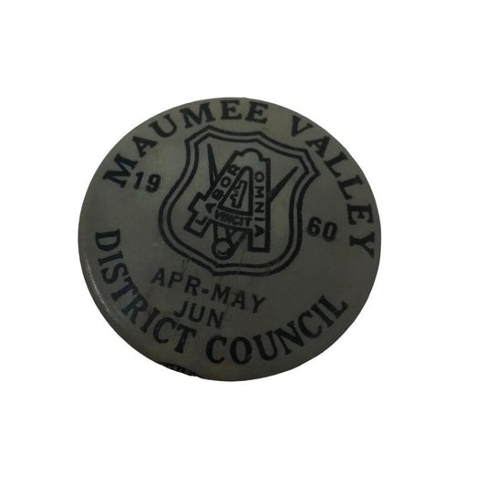 Collectible Maumee Valley District Council Apr-May June 1960 Pinback Button Pin