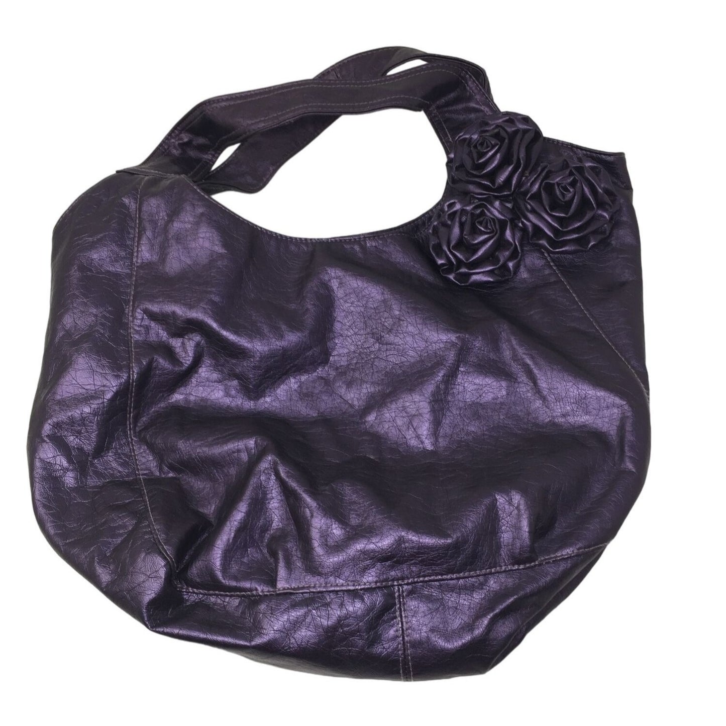 Womens Plum Colored Polyester Purse/Shoulder Bag