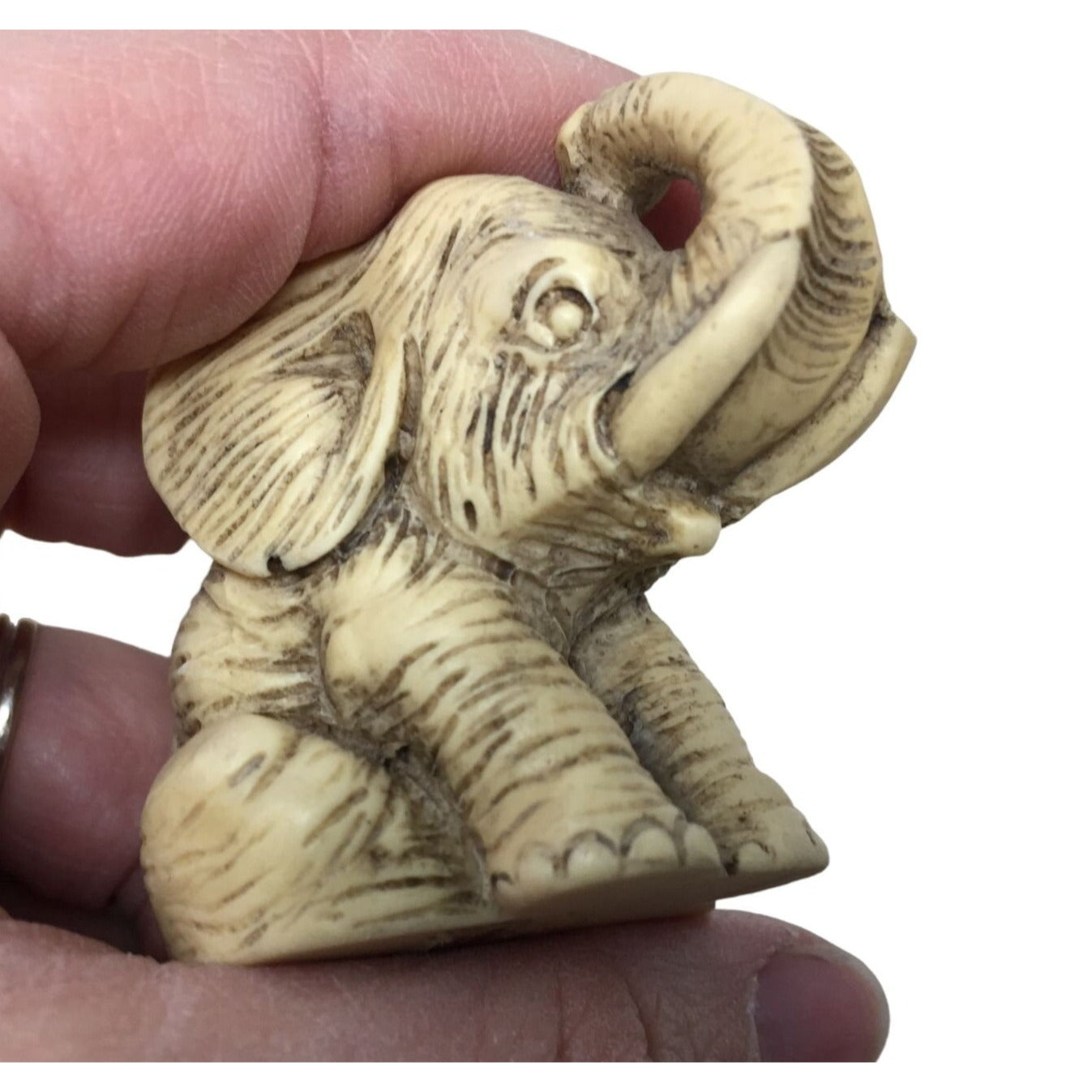 Vintage 1960s Resin Baby Elephant Figurine Made In Italy