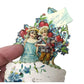 Vintage Valentine card featuring children with flowers, hearts, and 'To my Valentine' banner.