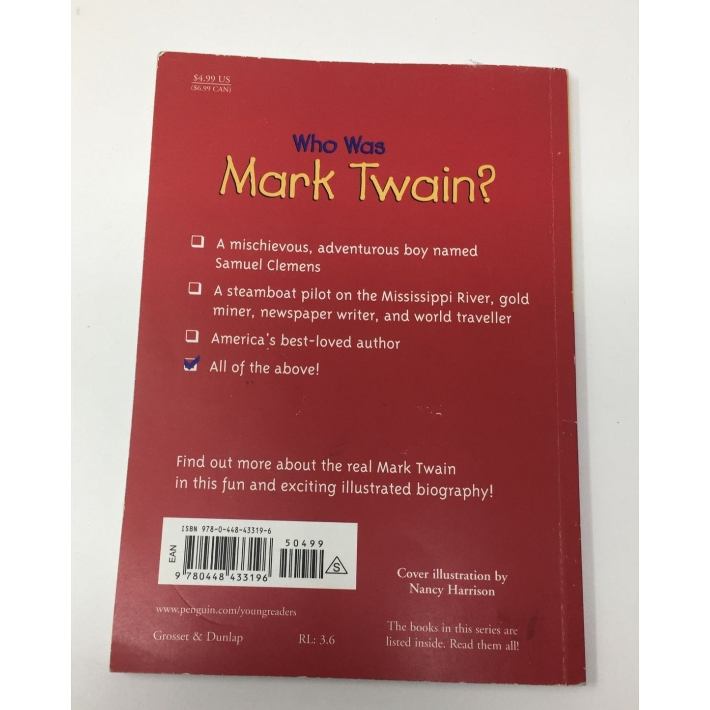 Who Was Mark Twain? book by April Jones Prince And John O'Brien