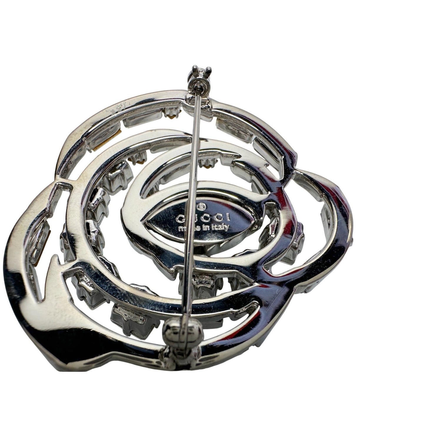 Gucci Crystal 'Stone Rose' Corsage Brooch