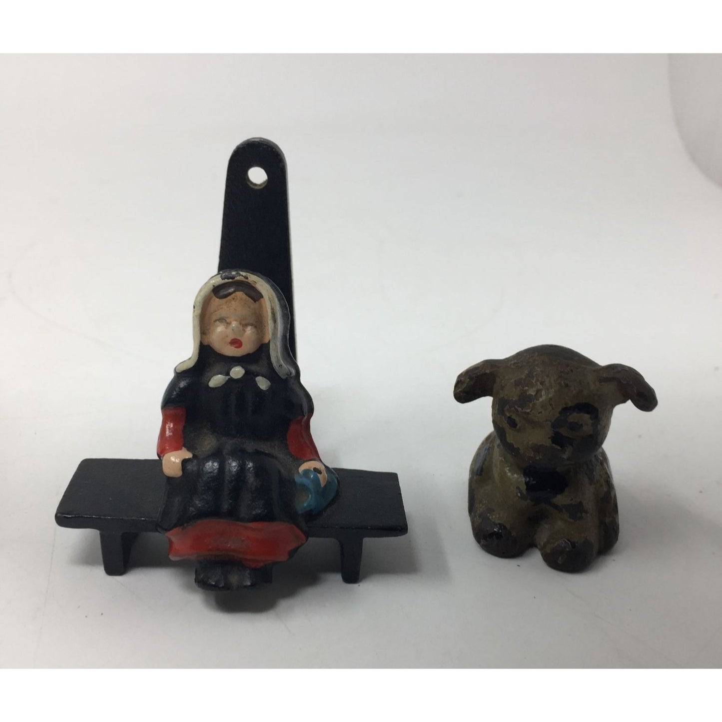 Vintage Cast Iron Amish Family- Mom, Dad, Girl & Dog