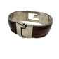 Gucci G-Logo Hinged Cuff Bracelet - Burgundy Patent Leather Band