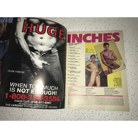 Vintage Inches Magazine Jan 1987- The Magazine For Men Who Think Big