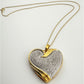 Bold and Beautiful 1 ct "Whole Heart" Diamond Necklace  - 14kt Gold Overlay Sterling