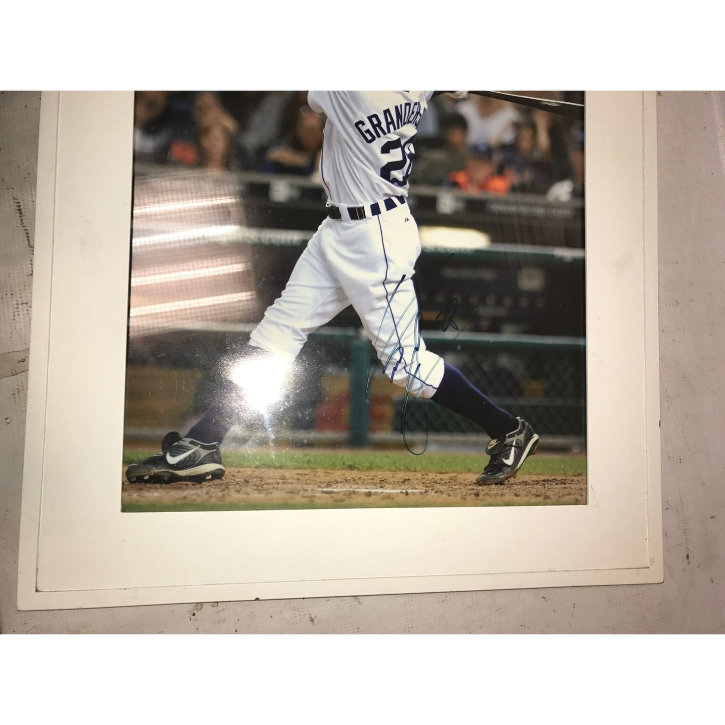 Curtis Granderson - Detroit Tigers - Autographed 16 x 20  photo in white wooden frame