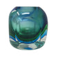 Vintage Green and Blue Murano Art Glass Vase 4x4 inches