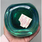 Vintage Green and Blue Murano Art Glass Vase 4x4 inches