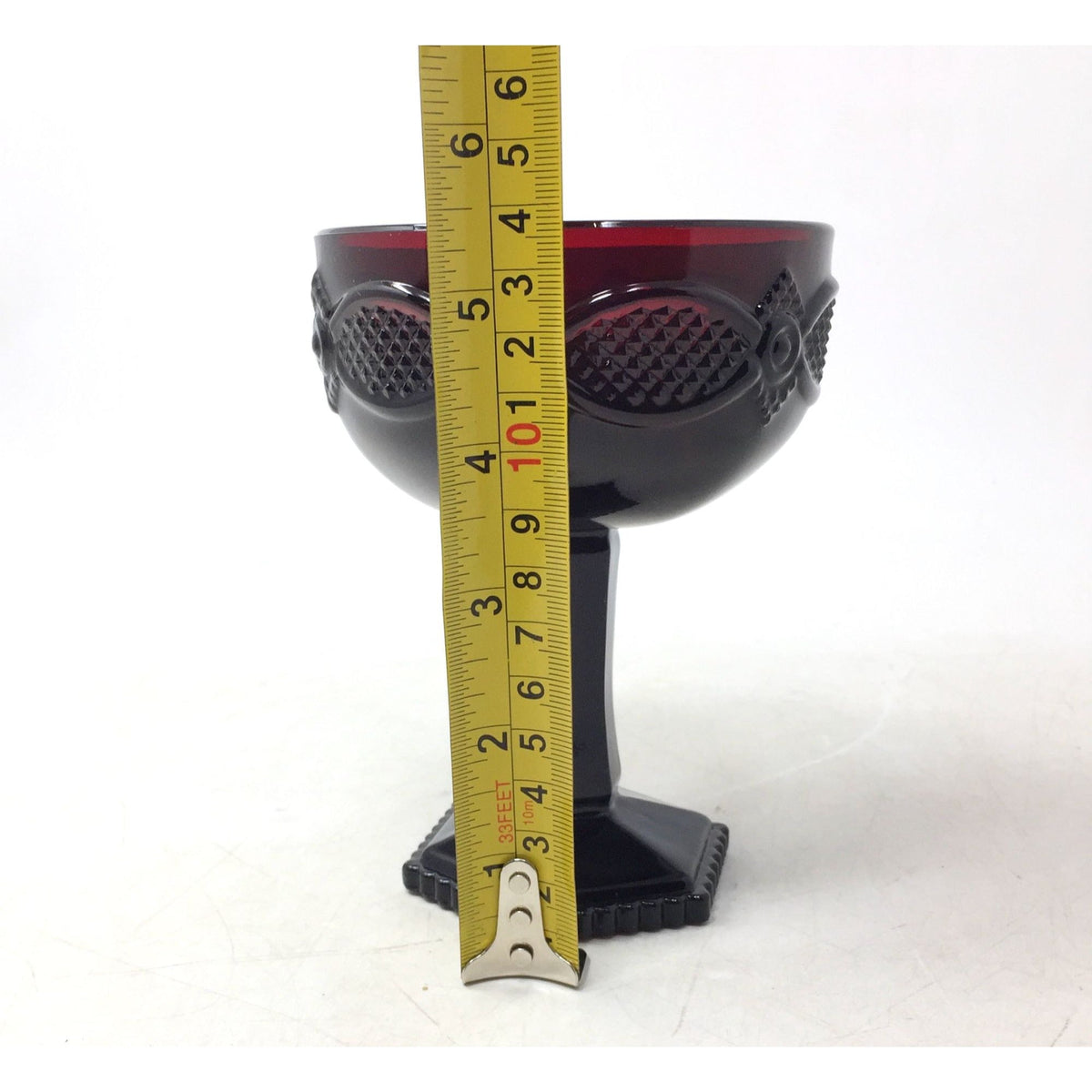 Vintage Avon 1876 Cape Cod Collection Ruby Red Glass Saucer Champagne / Tall Sherbet Goblet Avon  A+ Stuff Drinking, Dining & More