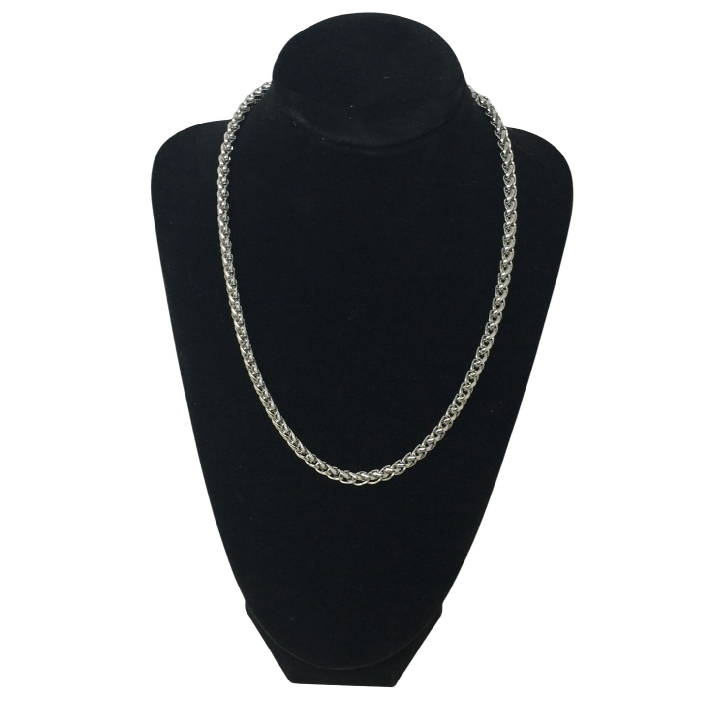 Unisex Silver Tone Chain Necklace