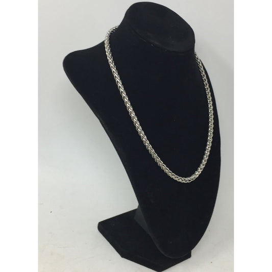 Unisex Silver Tone Chain Necklace