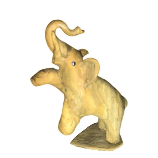 Vintage Philippines Crushed Oyster Shell Elephant Figurines- Baby & Mother Elephant - A+ Stuff