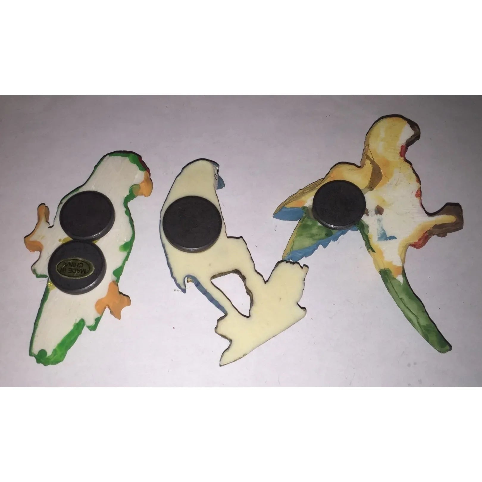 Set of 3 Vintage Parrot Bird Refrigerator Magnets - A+ Stuff