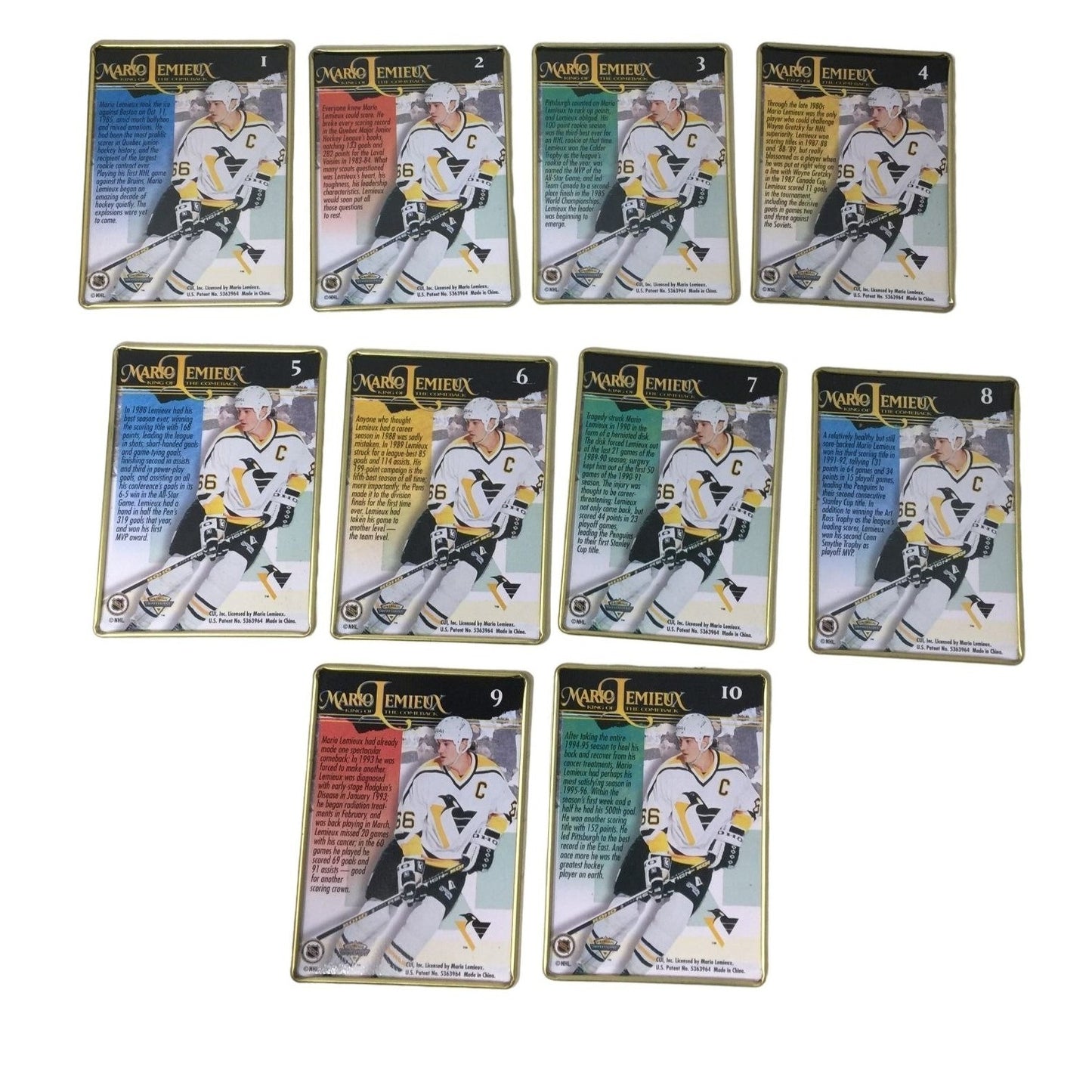 Mario Lemieux King of the Comeback Metal Collector Cards in Tin - NHL Collectible