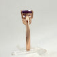 Beautiful Trillion Cut Purple Amethyst Arrow Ring  14kt Rose Gold Overlay Sterling Silver - Size 7