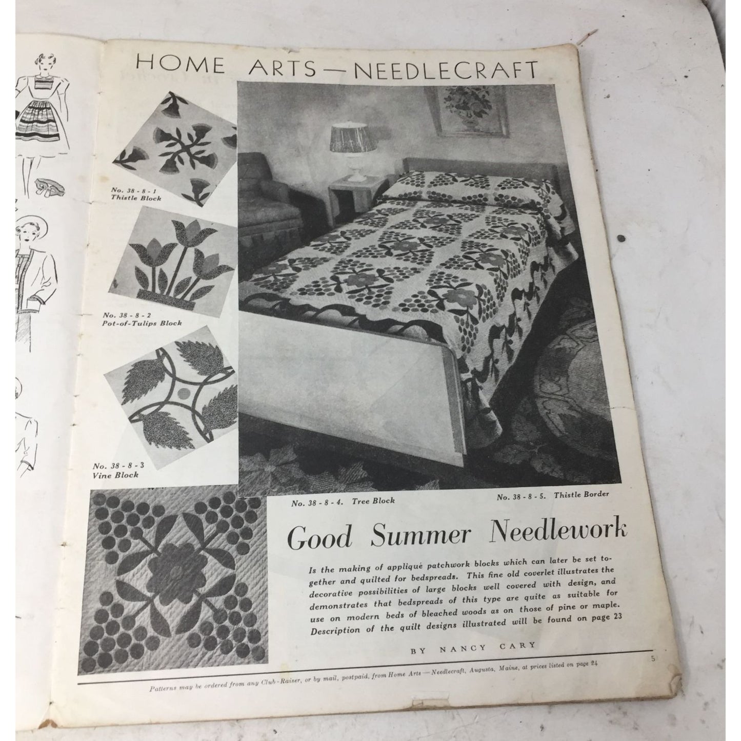 Vintage Collectible Needlecraft Home Arts Magazine Aug. 1938