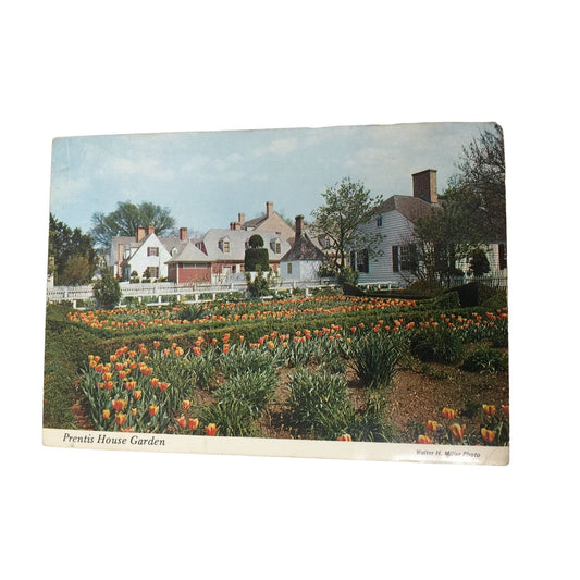 Williamsburg Virginia VA Prentis House Garden Walter H. Miller Photo Postcard