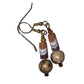 Womens Brown and Beige Dangly Beaded Earrings