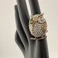 Vintage Costume Jewelry  Owl, Dolphin and Turtle Rhinestone Animal Rings (missing Stones)