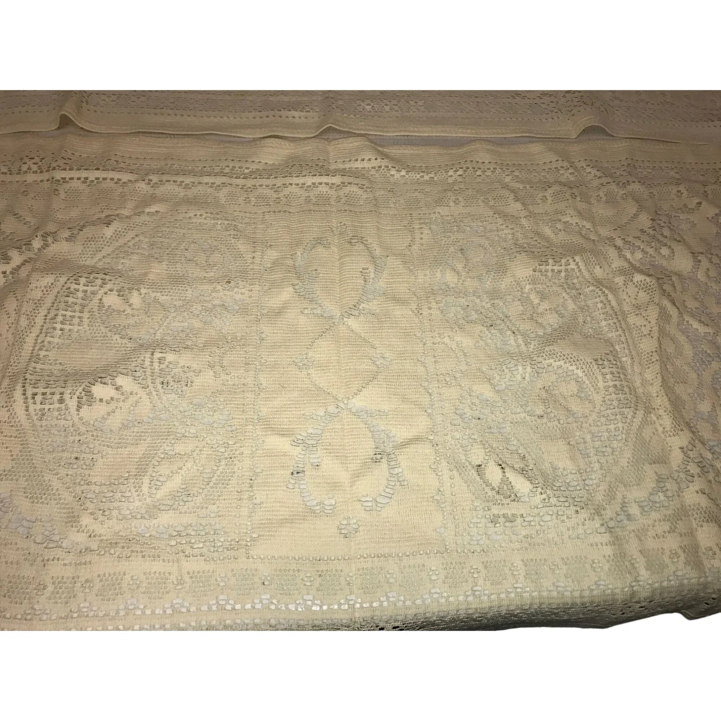 Set of 2 White/Cream Colored Handmade Crocheted Table Placemats/Doilies - A+ Stuff