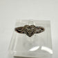 Pretty Sterling Silver Heart Ring with White Gemstones Size 8