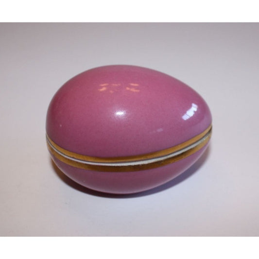 Limoges France Pink Egg Shaped Jewelry Holder/Trinket Dish