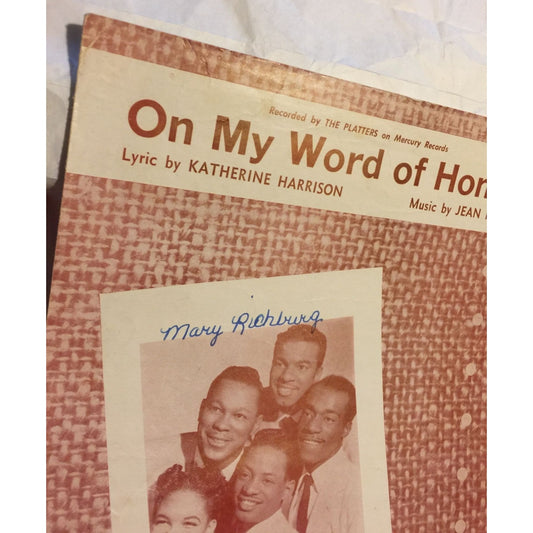 On My Word of Honor by Katherine Harrison & Jean Miles Vintage sheet music