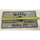 Kelly Chevrolet Cadillac Butler, PA Silver License Plate