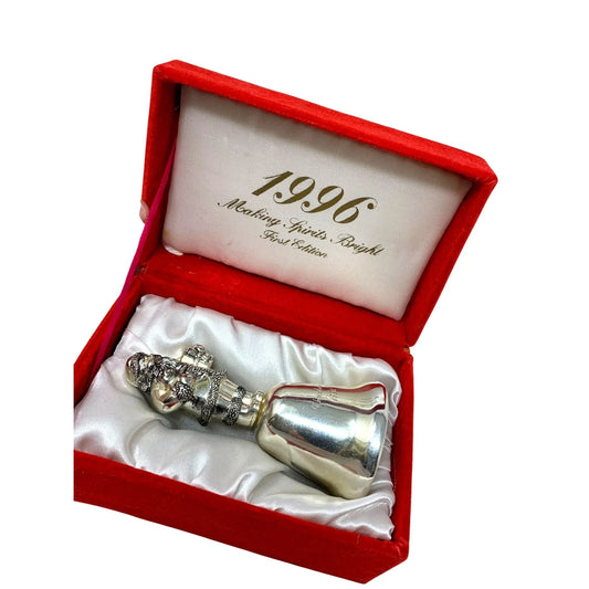 Making Spirits Bright - 1996 Christmas Bell - Silver Santa Claus Bell in Red Satin Lined Box - Holiday Decor Collectible A+ Stuff  A+ Stuff