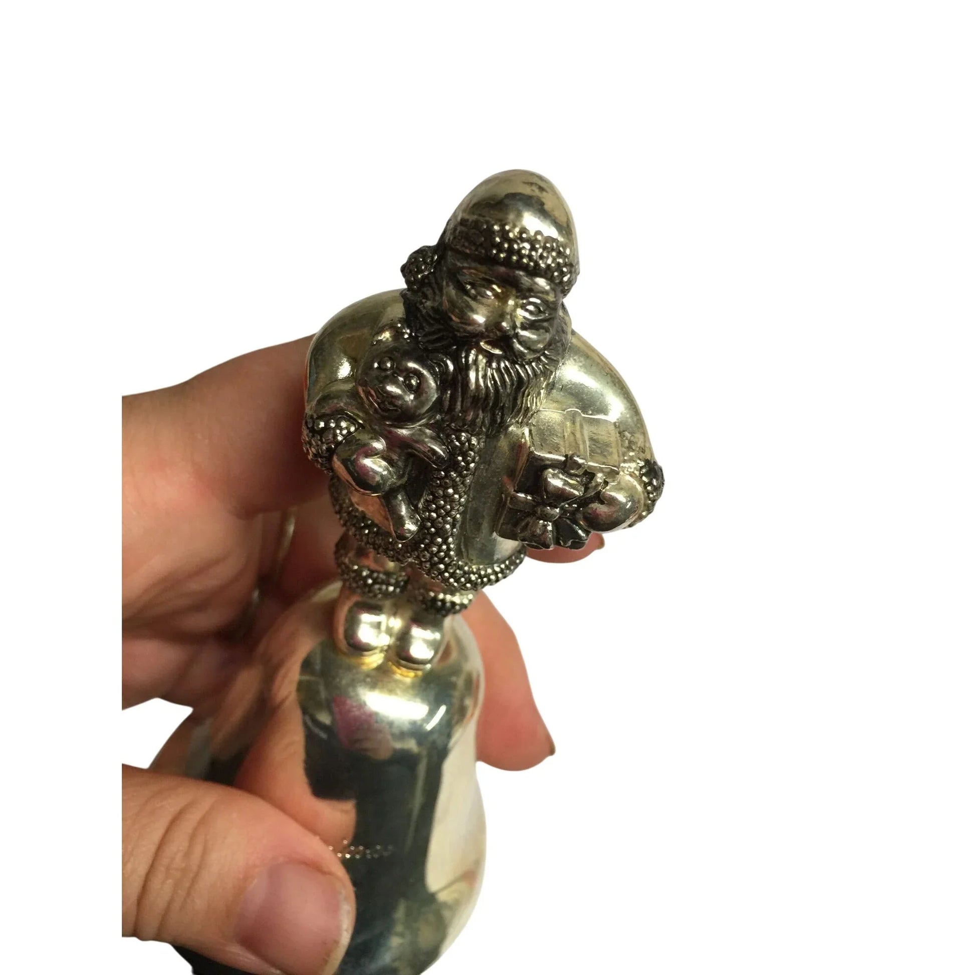 Making Spirits Bright - 1996 Christmas Bell - Silver Santa Claus Bell in Red Satin Lined Box - Holiday Decor Collectible A+ Stuff  A+ Stuff
