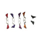 5 Pairs of Women's Dangle Earrings (Gray, Red, Orange, Purple) - A+ Stuff - earrings - A+ Stuff